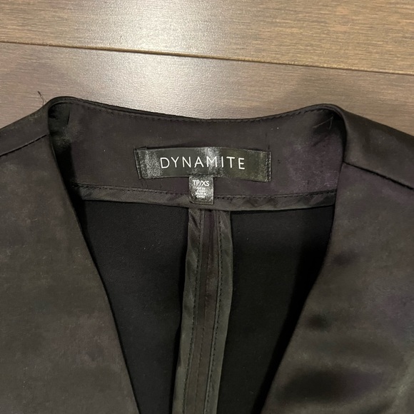 Dynamite Belted Satin Blazer - Picture 3 of 4